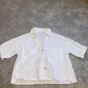 SHEIN button down short-sleeved blouse